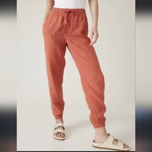 Athleta Retreat Linen Jogger in Soft Persimmon Coral Size 6